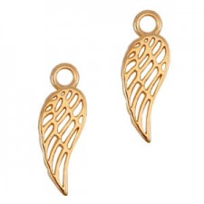 DQ metal charm Angel Wings Rose gold