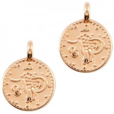 DQ metal charm Coin Rose gold