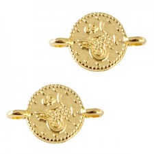 DQ metal connector charm Coin Gold