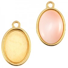 DQ Metal Pendant with setting Ø10x13mm Gold
