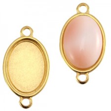 DQ Metal connector charm with setting 2 eyelets Ø10x13mm Gold
