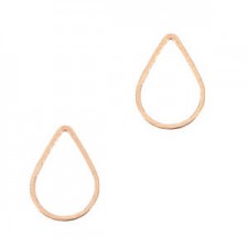 DQ metal charm - connector Drop 10x7mm Rosegold