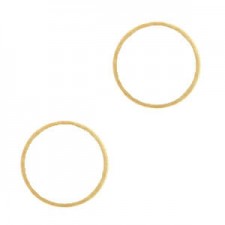 DQ metal charm - connector Circle 14mm Gold
