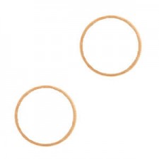 DQ metal charm - connector Circle 14mm Rosegold