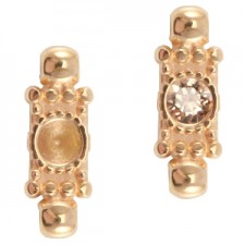 DQ Metal connector charm with setting 2 eyelets for SS24 Rosegold