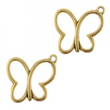 DQ metal charm Butterfly Antique bronze