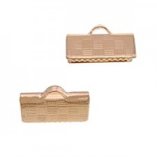 DQ metal Ribbon crimp end 10x7mm Rosegold
