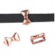 Metal slider bead / charm Bow 10x6mm Rose gold