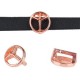 Metal slider bead / charm Peace symbol 10mm Rose gold