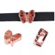 Metal slider bead / charm Butterfly 12x10m Rose gold