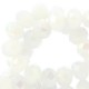 Faceted glass beads 8x6mm rondelle White mist-diamond coating