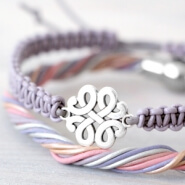 Cute bracelets made of 1 mm leather cord
