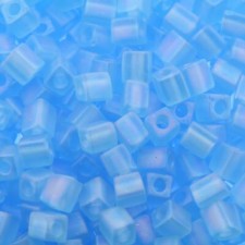 Miyuki Squares - Würfel 4mm - Transparant matte aqua ab SB-148