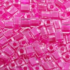 Miyuki Squares - Würfel 4mm - Fuchsia linded crystal SB-209