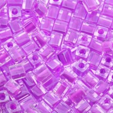 Miyuki Squares - Würfel 4mm - Violet lined crystal SB-222