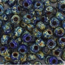 Miyuki rocailles Perlen 6/0 - Opaque picasso cobalt 6-4518
