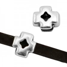 DQ Metall Schieber Kreuz Ø 3x2mm Antik silber 