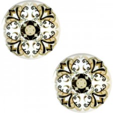 Mandala 20mm basic cabochon Multicolor beige-white-black