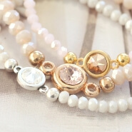 Beautiful bracelets with shiny top faceted glass beads