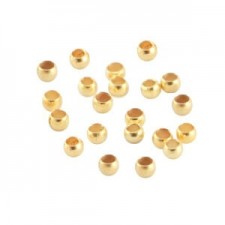 DQ metal Crimp beads 3.0mm Gold