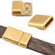 DQ metal magnetic clasp 20x13mm for 10mm Flat cord Gold