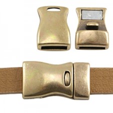 DQ metal magnetic clasp 23x13mm for 10mm Flat cord Antique bronze