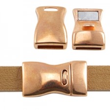 DQ metal magnetic clasp 23x13mm for 10mm Flat cord Rosegold