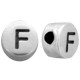 DQ metal alphabet bead letter F Antique silver
