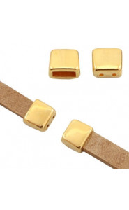 DQ metal end cap (Ø5x2mm) with 2 stringing holes Gold