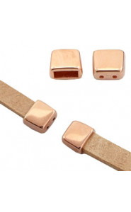 DQ metal end cap (Ø5x2mm) with 2 stringing holes Rosegold