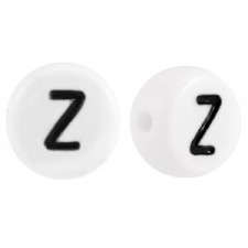 Acrylic alphabet beads letter Z White