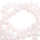 Faceted glass beads 4x3mm rondelle Light rose alabaster pink-pearl high shine coating