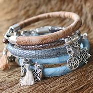 Fancy and chic, Bracelets of stitched leather cord
