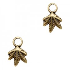 DQ metal charm Leaf Antique bronze