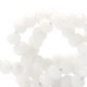Faceted natural stone beads disc 6mm Off white