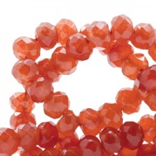 Faceted natural stone beads disc 6mm Ginger orange