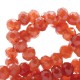 Faceted natural stone beads disc 6mm Ginger orange