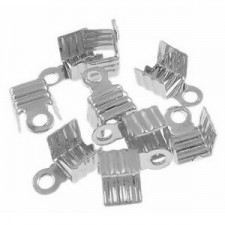 Metal Cord ends fold over 5mm Antique silver