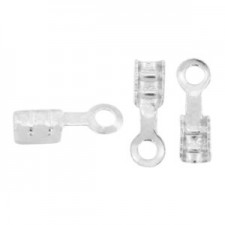 DQ metal Cord ends fold over 1mm Antique silver