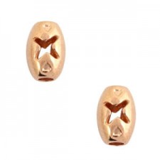 DQ Metal bead with X 8x5mm Rosegold