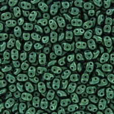SuperDuo perlen 2.5x5mm Gold Shine - Green