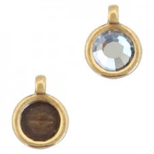 DQ Metal charm / setting for SS20 / 4.7mm Flatback Antique bronze