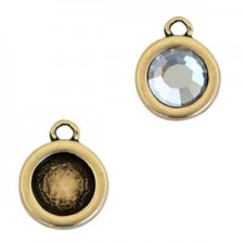 DQ Metal charm / setting for 4.7mm / SS20 Flatback Antique bronze