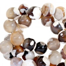 Semi-precious gemstone beads round 8mm agaat Nature colours beige brown