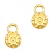 DQ metal charm 6mm Sun Gold