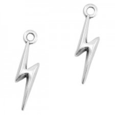 DQ metal charm 19mm Lightning Antique Silver