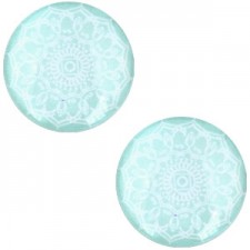 Basic cabochon Mandala 20mm Light turquoise