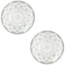 Basic cabochon Mandala 20mm Light grey