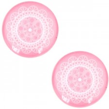 Basic cabochon Mandala 20mm Pink