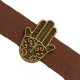Metall schieber Perle Hamsa Hand für 10mm Flach Draht / Leder Antik Bronze